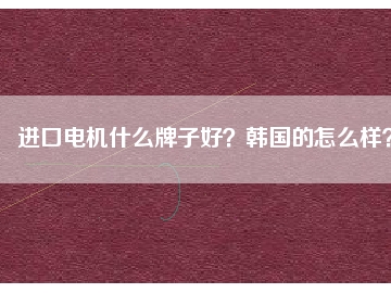 進口電機什么牌子好？韓國的怎么樣？
