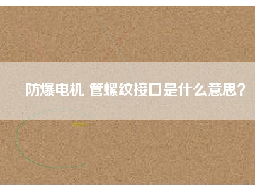 防爆電機(jī) 管螺紋接口是什么意思？