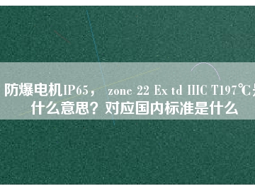 防爆電機(jī)IP65， zone 22 Ex td IIIC T197℃是什么意思？對(duì)應(yīng)國(guó)內(nèi)標(biāo)準(zhǔn)是什么