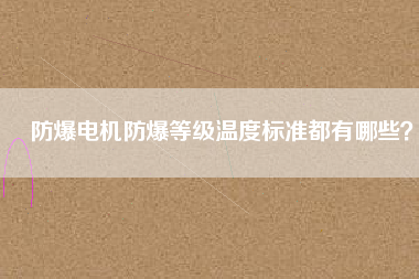 防爆電機(jī)防爆等級(jí)溫度標(biāo)準(zhǔn)都有哪些？